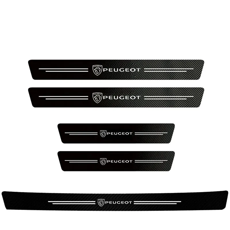 Elegant Leather Car Door Sill Protector and Welcome Pedal Decoration Stickers