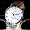 Men Watch Roman Numerals Blu-Ray Faux Leather Band Quartz Analog Business WristWatch 2022 4