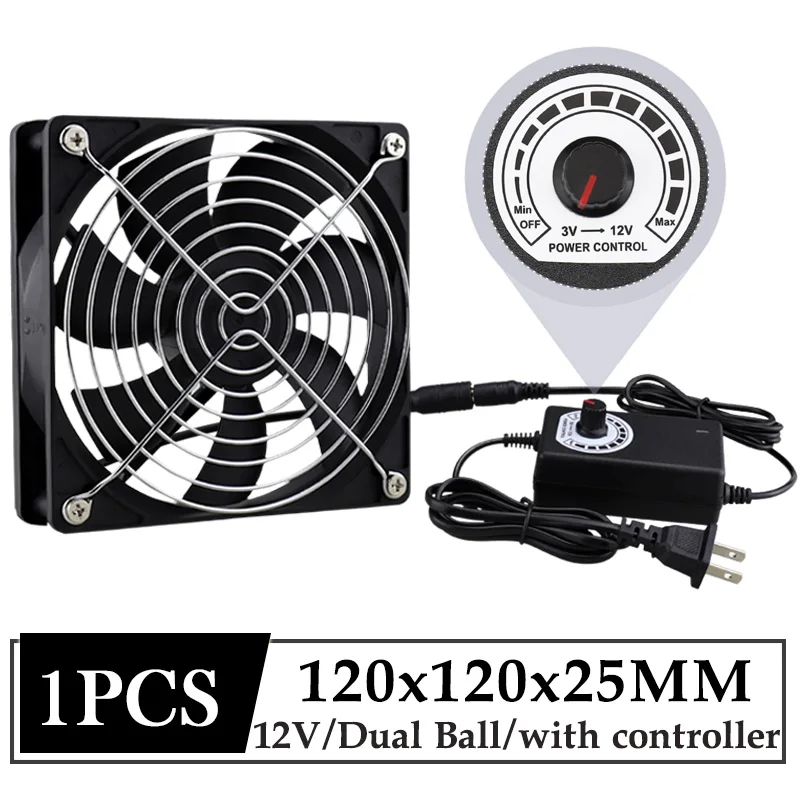 GDSTIME 120x25 мм 110 В 220 в 240 AC вентилятор с контроллером скорости для ПК чехол