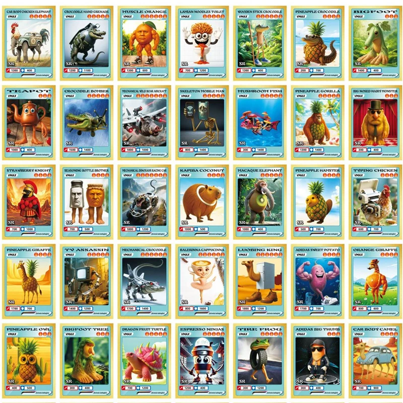 150Pcs Collectible Cards Italian Brainrot Cards Tung Tung Tung