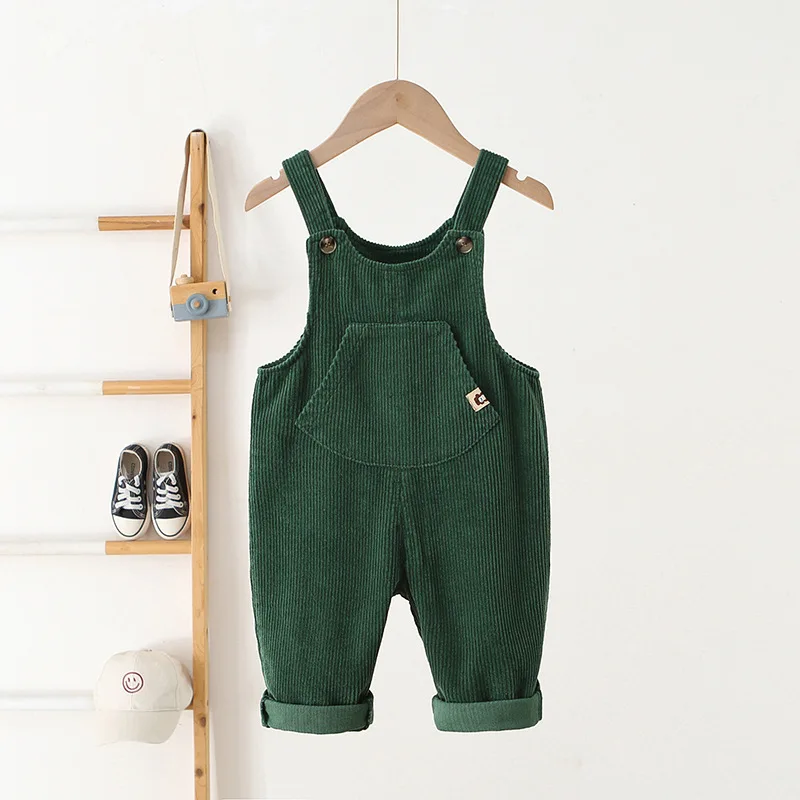 Corduroy Kids Overalls Jumpsuits for Autumn