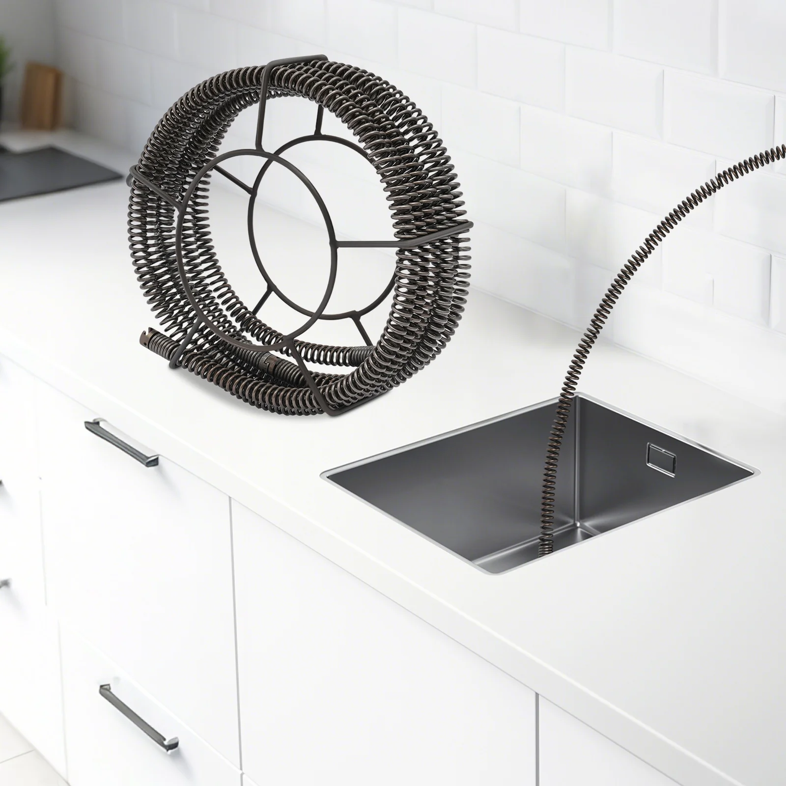 22 mm 7 m Rohrreinigungsfeder-Spiralen-Set, Rohrreinigungsspiralen, Blockade für Toiletten und Badezimmer, Verstopfungsfeder für Rohrblockierung – Detail 6