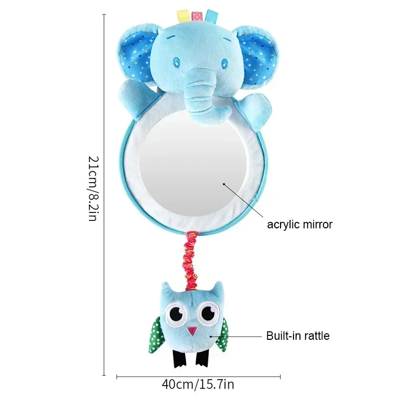 Animals Black White Back Seat Mirror Baby Car Mirror Safety Seat Headrest Rearview Mirror Baby Facing Rear Ward Car Kids Monitor