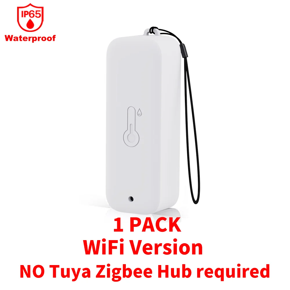 ตัวเลือกสินค้า เซ็นเซอร์อัจฉริยะ Wi-Fi วัดอุณหภูมิและความชื้น IP65 สำหรับบ้านอัจฉริยะ