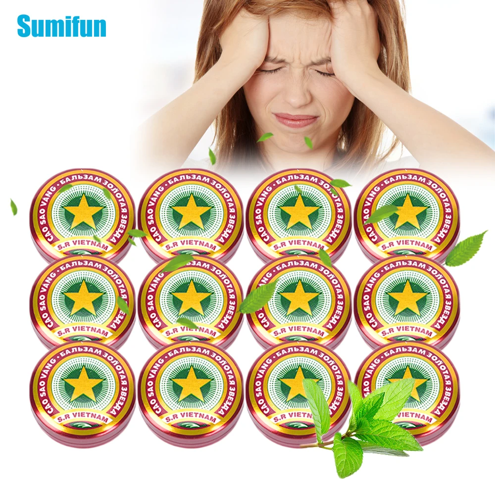 

3/5/10Pcs Original Vietnam Golden Star Mint Cooling Oil Tiger Balm Treat Headache Dizziness Cream Mosquito Bites Itching Plaster