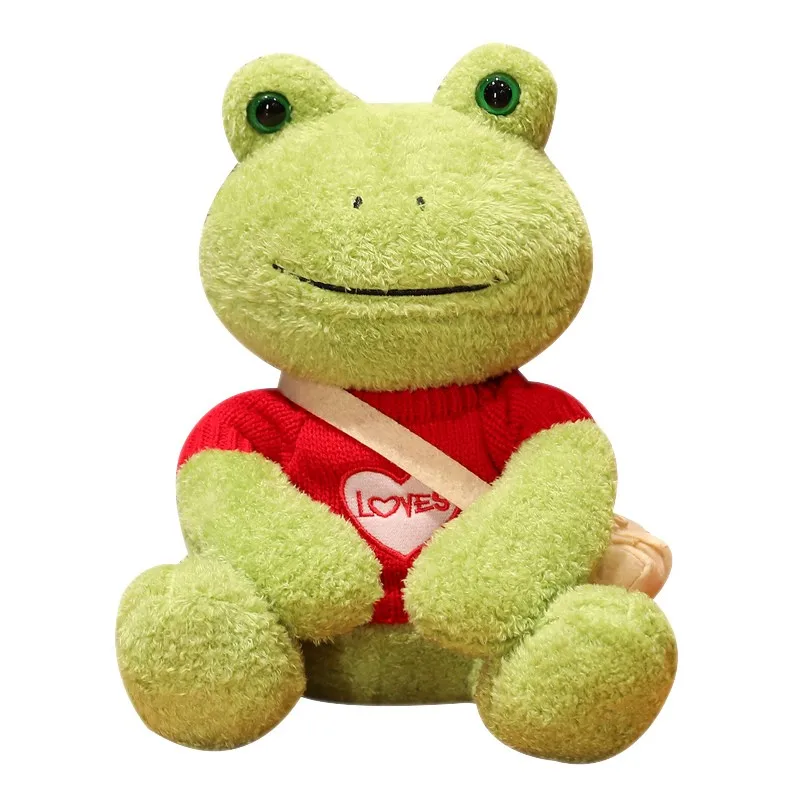 Nice Kawaii Dressing Frog Plush Toy Stuffed Animal Fluffy Frog Figure Doll Soft Pillow For Children Boys Girls Birthday Gifts