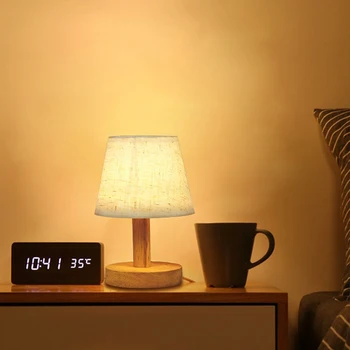 Retro LED USB Table Lamp – Linen Desk & Bedside Light 2