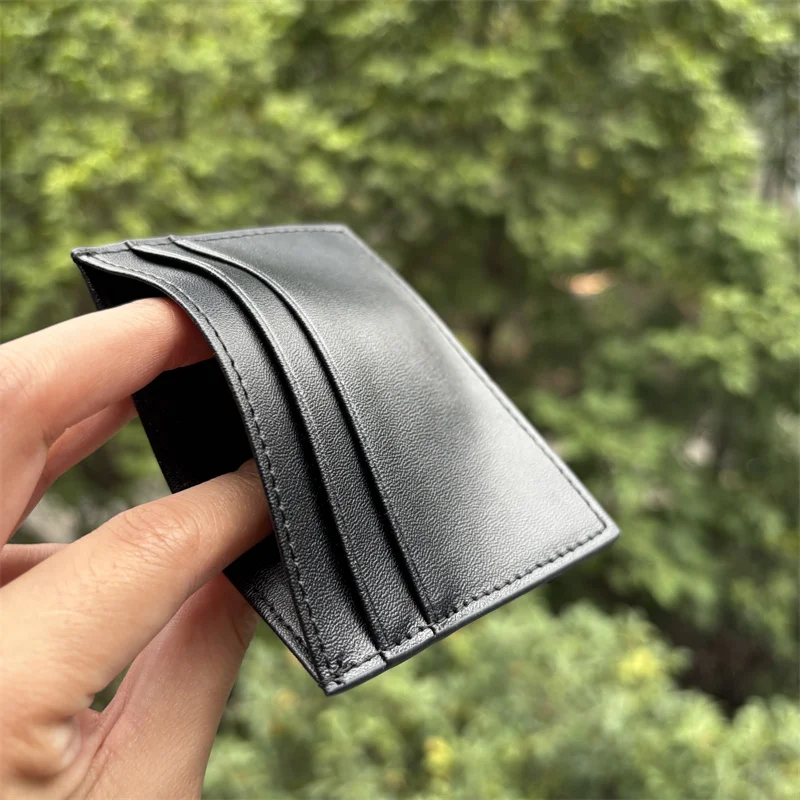Hand Sewn Women ID Card Holder Credit Card Gift Box Multi Slot Slim Case Passport wallet Wallet Man Coin Purse