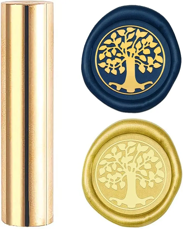 

1PC Tree of Life Wax Seal Stamp Sealing Wax Stamps 15mm Mini Brass Sealing Stamp Column Sealing Wax for Wedding Envelope