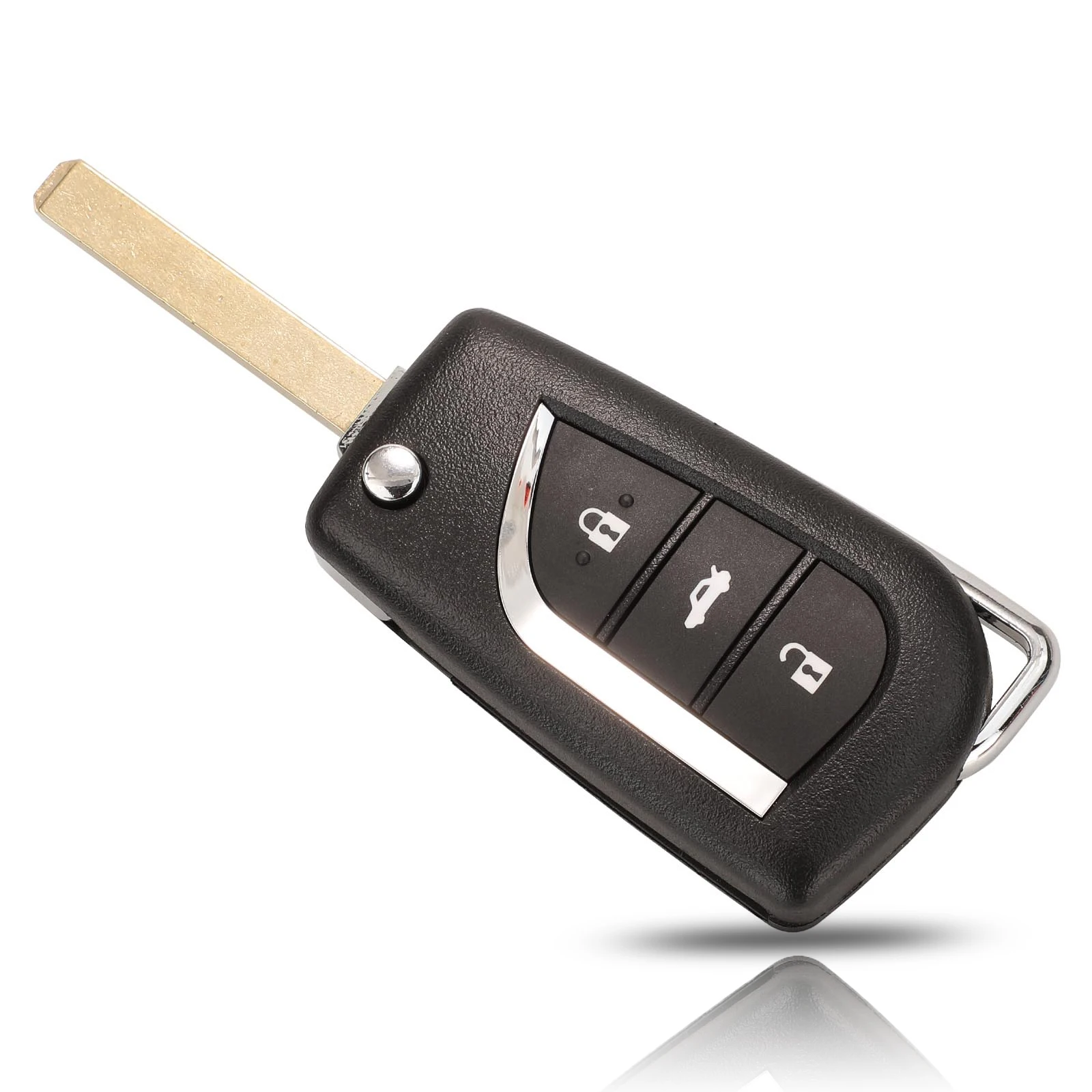 Jingyuqin Flip Folding Smart Car Key Shell Case with 2/3/4 Buttons