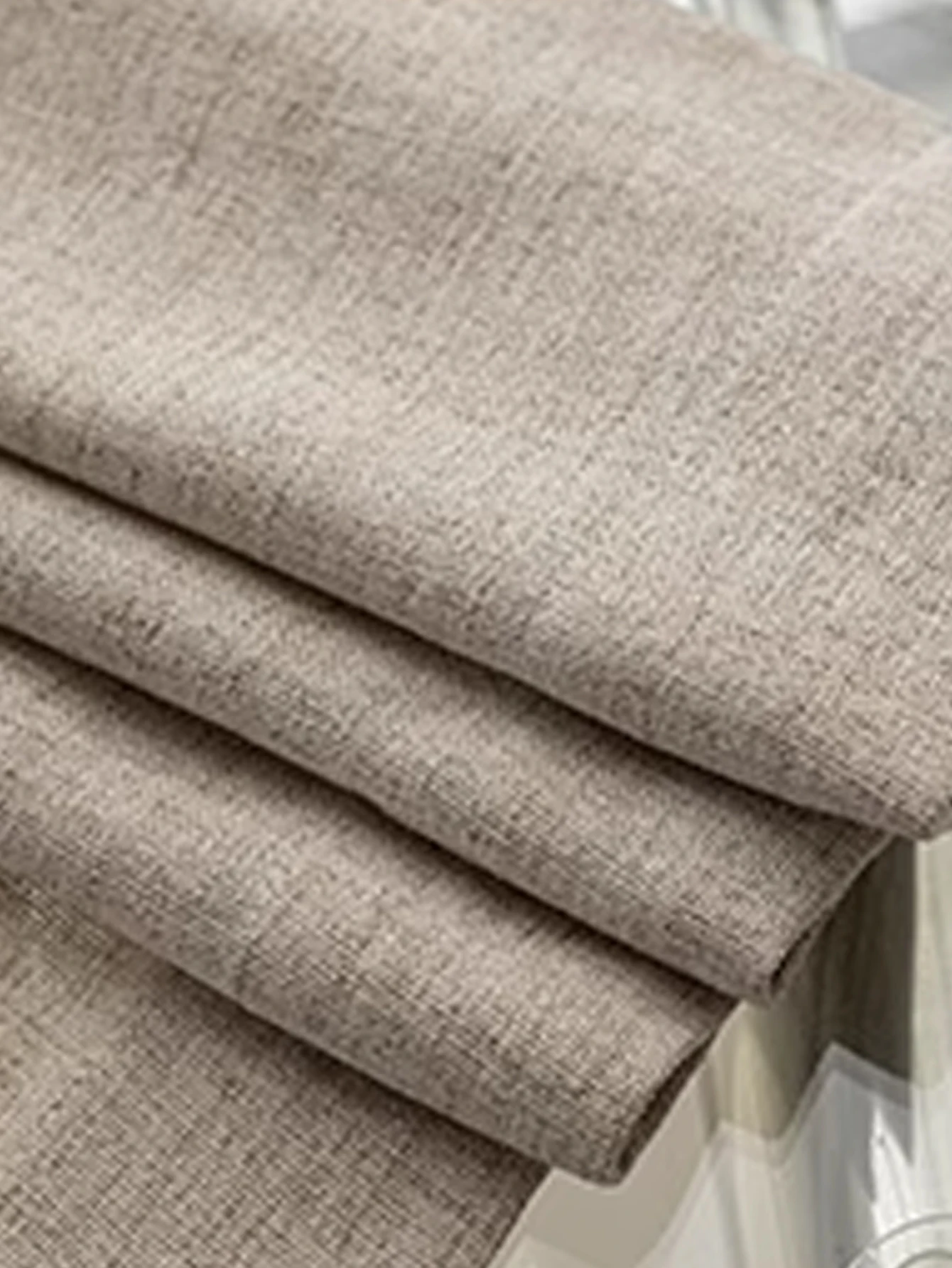 부드러운 장식 일반 가을 로그 스타일 리넨 커튼 유료 질감 반투명 발코니 거실 커튼