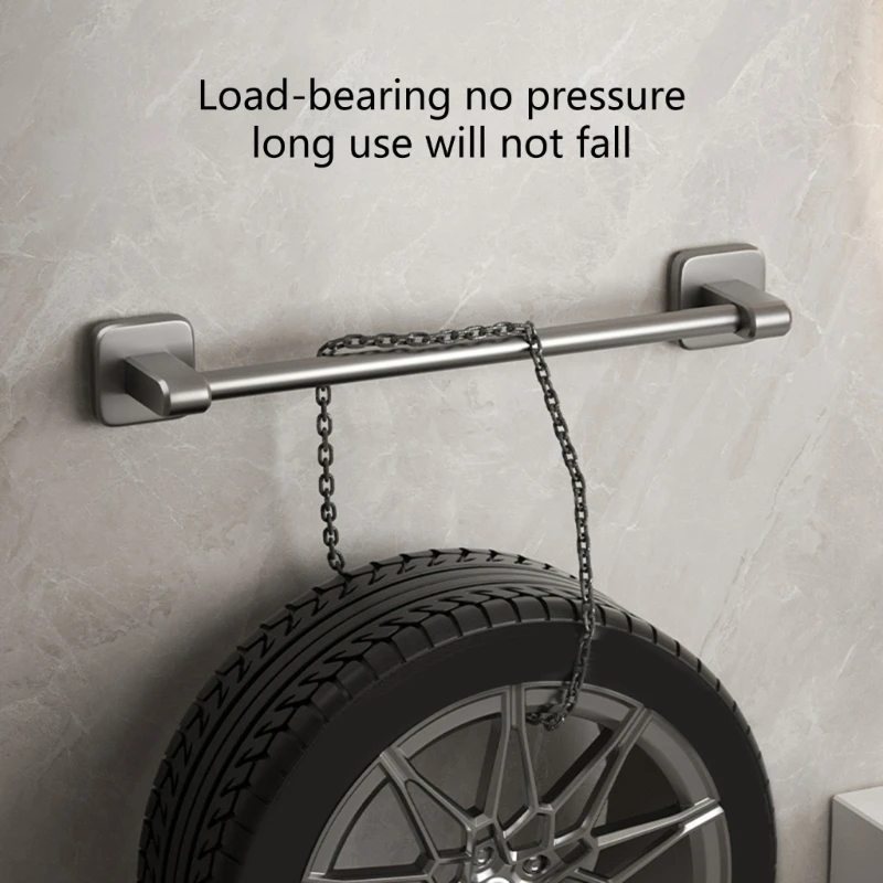 Bathroom Towel Rack No Drilling Hanging Towel Holder Convenient Wall Mounted Bar Self Adhesive Rail Organizers M4YD