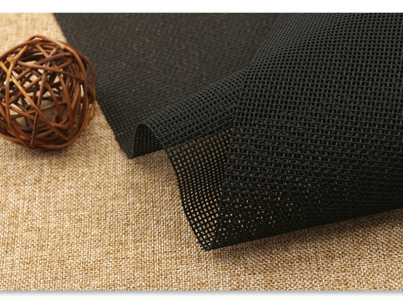 Hochwertiges Teslin-Netzgewebe DIY Bürostuhl Liegestuhl Strandliege Tischset PVC Outdoor Wasserdichtes Netzgewebe Schwarz – Detail 2
