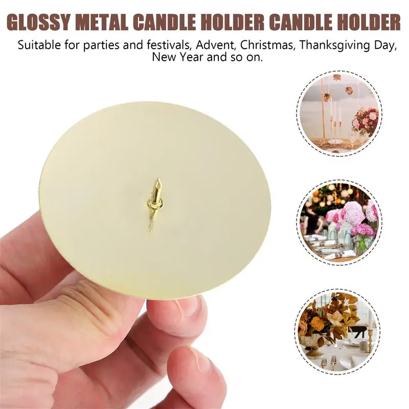 Candle Plate Stand Fixing Tealight Wax Craft Tray Wedding Candles Holder Cones Fixator Iron Pillar Accessories