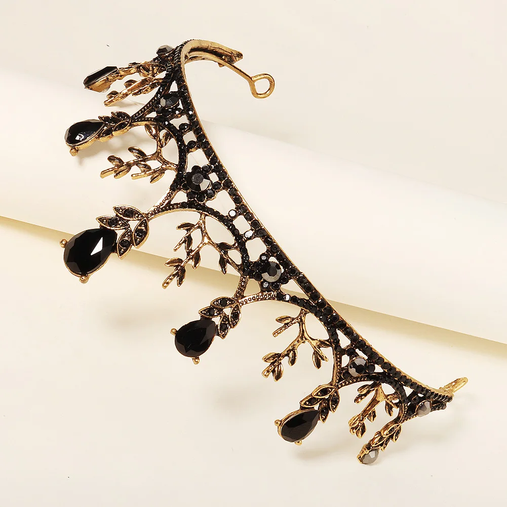 Barocke Vintage Gotische Kristallkrone und Tiara Hochzeits-Braut-Haaraccessoires für Frauen Strass-Kronen Hochzeitszubehör – Detail 5