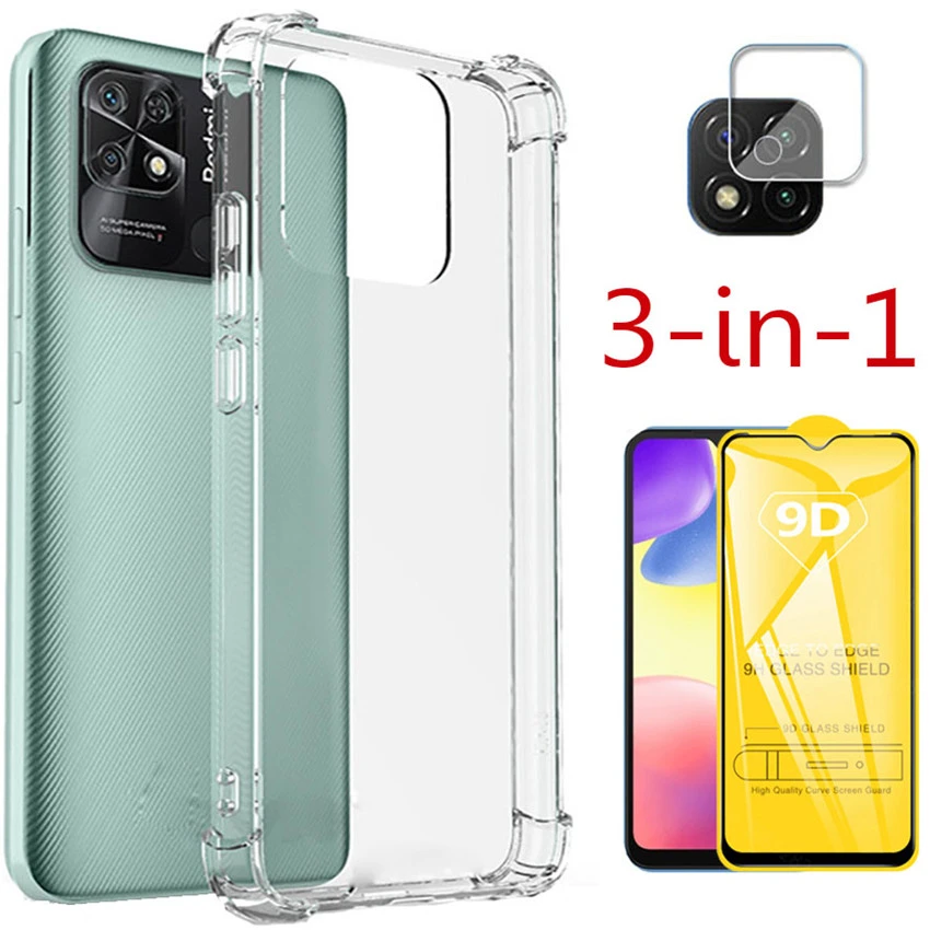 Redmi note 12 pro Funda Redmi 10A Funda Silicona Transparente Redmi 10 C estuche Redimi 9 C Redmo 10A Protector Antichoque Redminote 12 pro plus Vidrio Templado parachoques fundas
