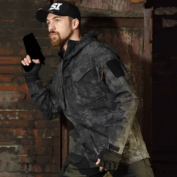 HAN WILD Camping Tactical Climbing Jacket - Men's Combat Coat - Windbreaker - Thermal Work Coats - Hiking Hunting 5