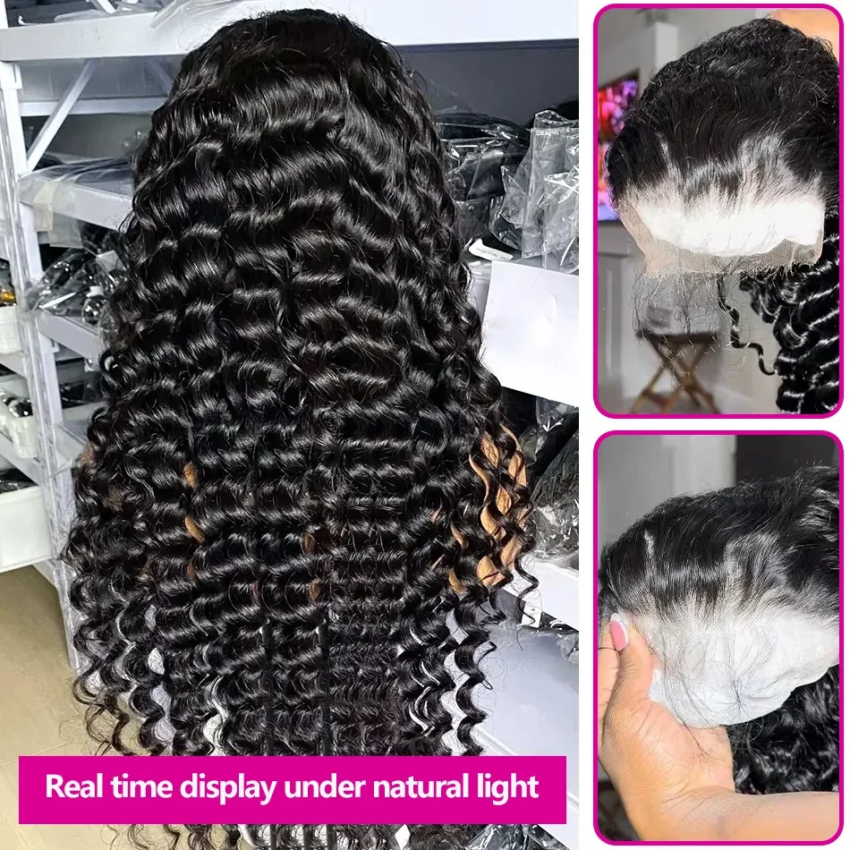 200 Density Loose Wave 13x6 Lace Front Human Hair Wig 30 40Inch Loose Deep Wave 13x4 HD Lace Frontal Wig Curly Wigs For Women