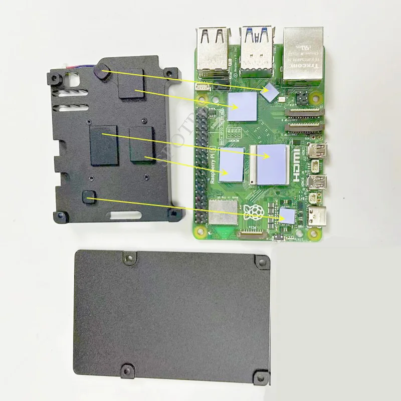 Raspberry pi Alumínio Case com Opção Ventilador Pwm Caixa do Metal - Imagem 6