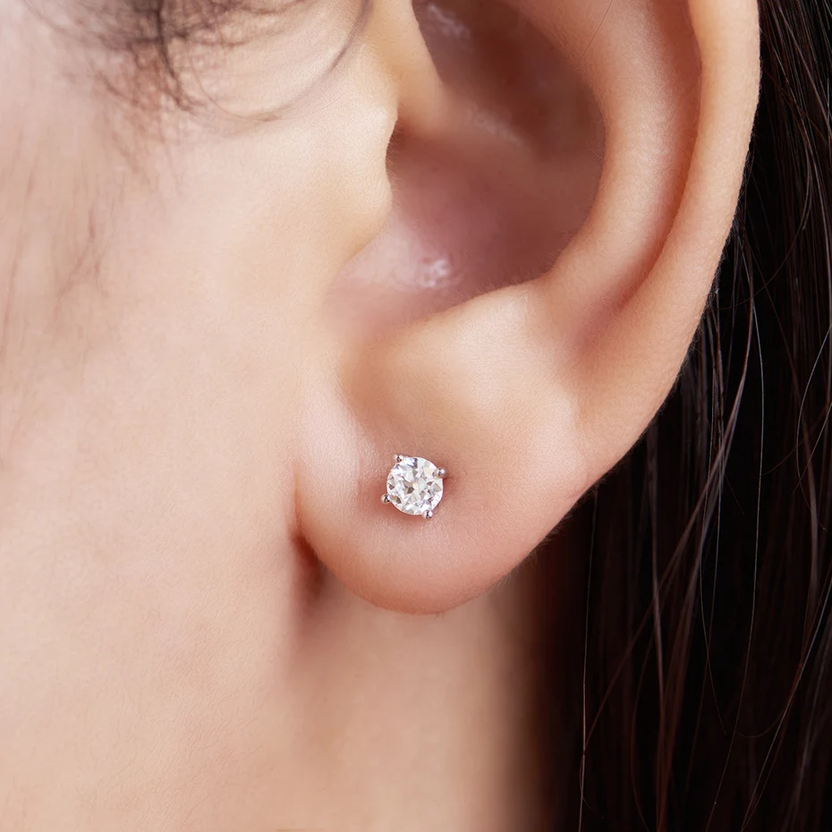 Stud Earrings 2.4CT OEC Moissanite for Women Solid 925 Sterling Silver Brillant Cut D VVS Solitaire for Christmas Fine