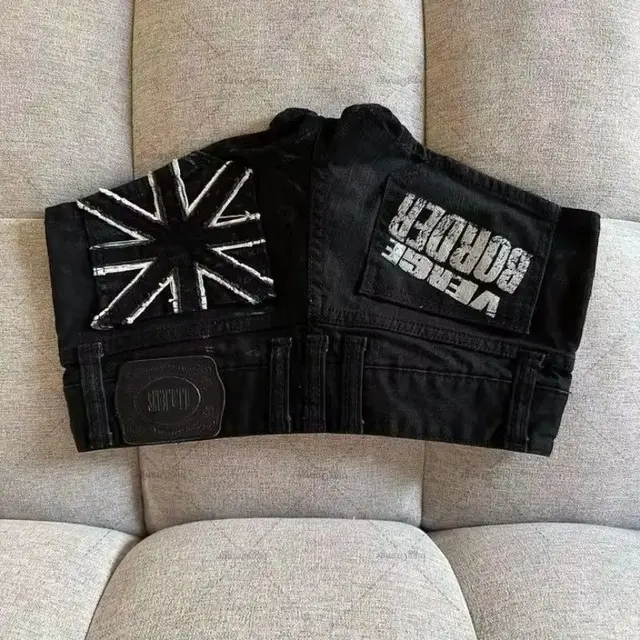 American Street Hip-hop Fashion Striped Loose Low Waist Shorts Women in Summer New Harajuku Y2K Casual Slim Multi-pocket Jeans 1