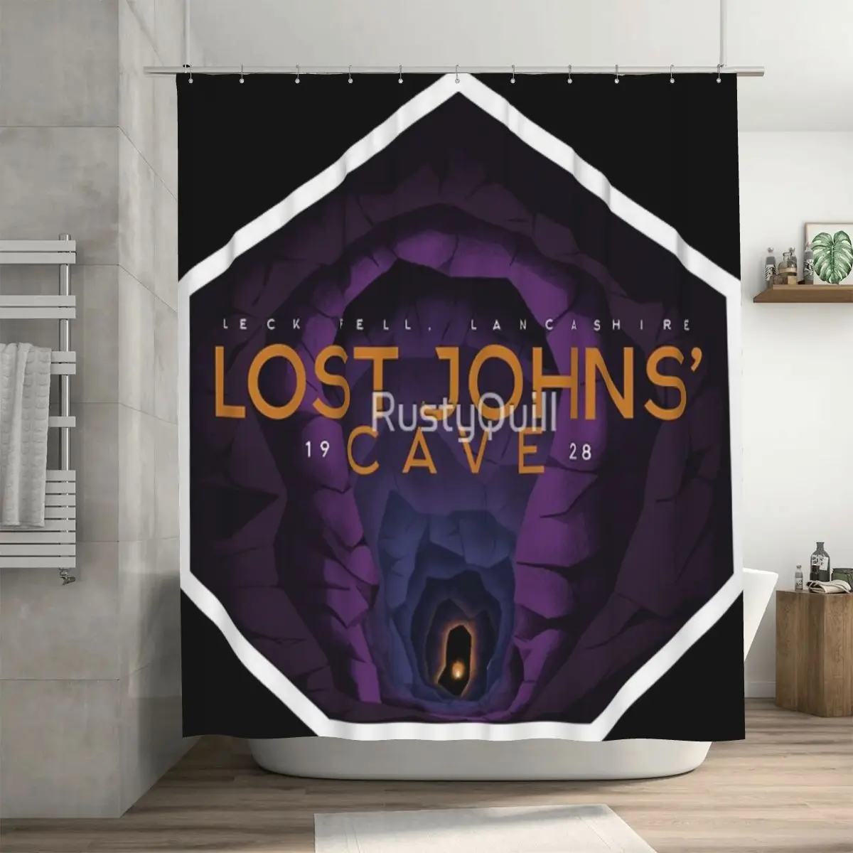 

Занавеска для душа «потерялась пещера Джона» с 1928 года, 72x72 дюйма с крючками, подарок для любимого человека с узором «сделай сам»