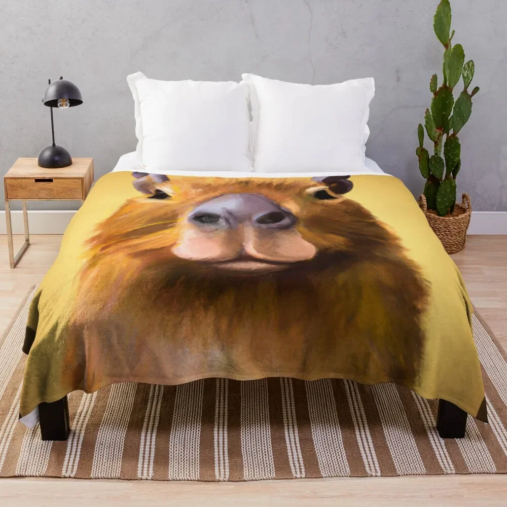 

Capybara Throw Blanket Bed Fashionable valentine gift ideas Retros Sofa Throw Blankets