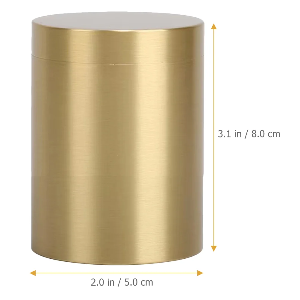 

Copper Tea Round Tins Metal Canister with Lid Food Storage Containers Warehouse