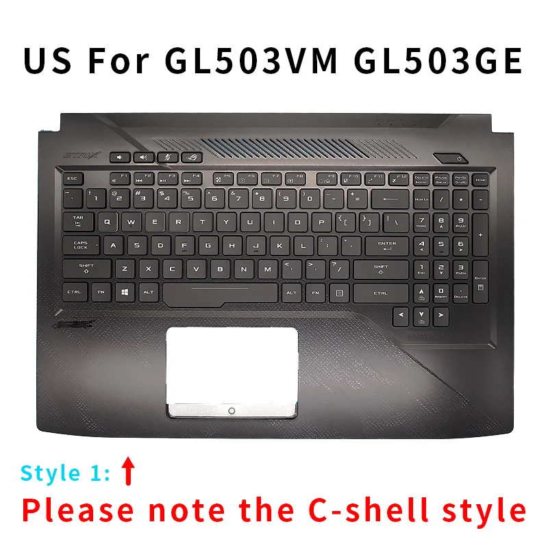 Palmrest Avec Clavier Pour Asus GL753VD, FX753VD, GL753VR – Neuf – Noir – 90NB0DM3-R31IT0