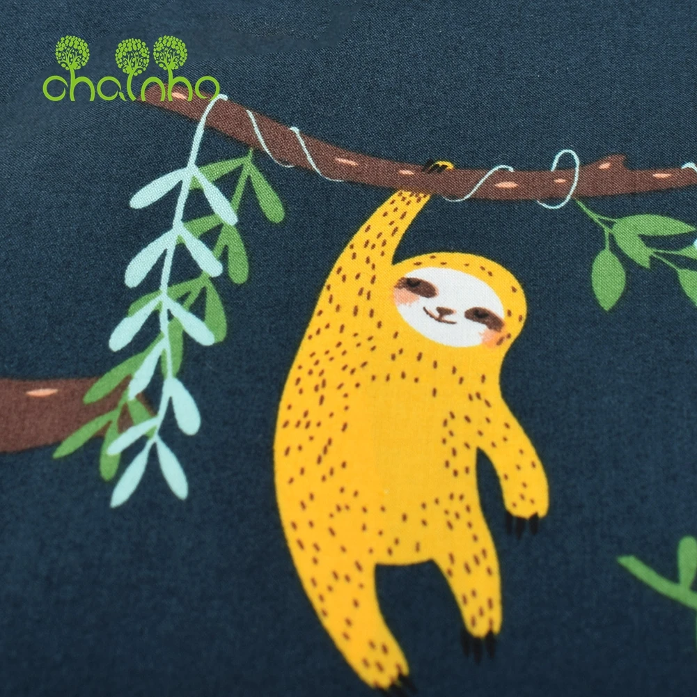 Chainho,Printed Plain Weave Poplin Cotton Fabric,DIY Sewing Quilting Material,Patchwork Cloth,Cartoon Series,3 Sizes,15PC22