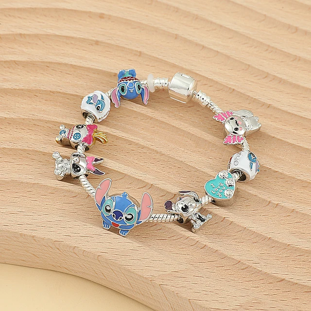 Stitch Pendant Bracelets | Disney Inspired | Clay Beads | Gold Beads |  Custom Made