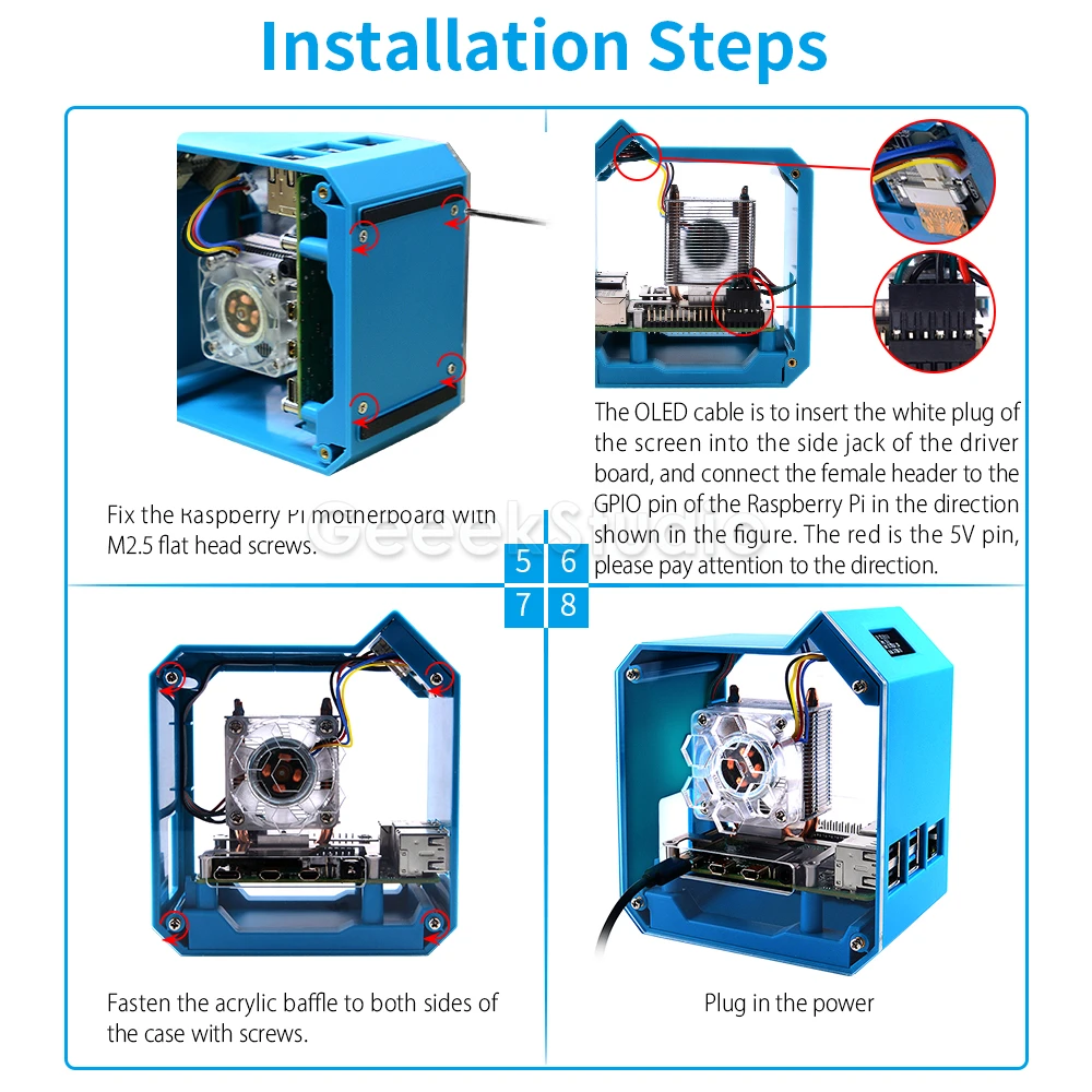 Raspberry Pi 4B, Mini Tower Case, Enlosure Shell com Ice Tower, ABS