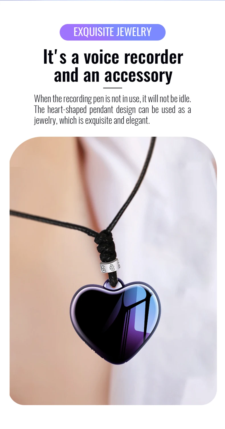 Snimatelj u obliku srca nošen kao modni dodatak