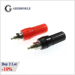 10 pcs/lot M4*45 220V 10A Audio Connector 3.5mm Red Black Female Banana Conector Jack Feminino Interface Electric Socket