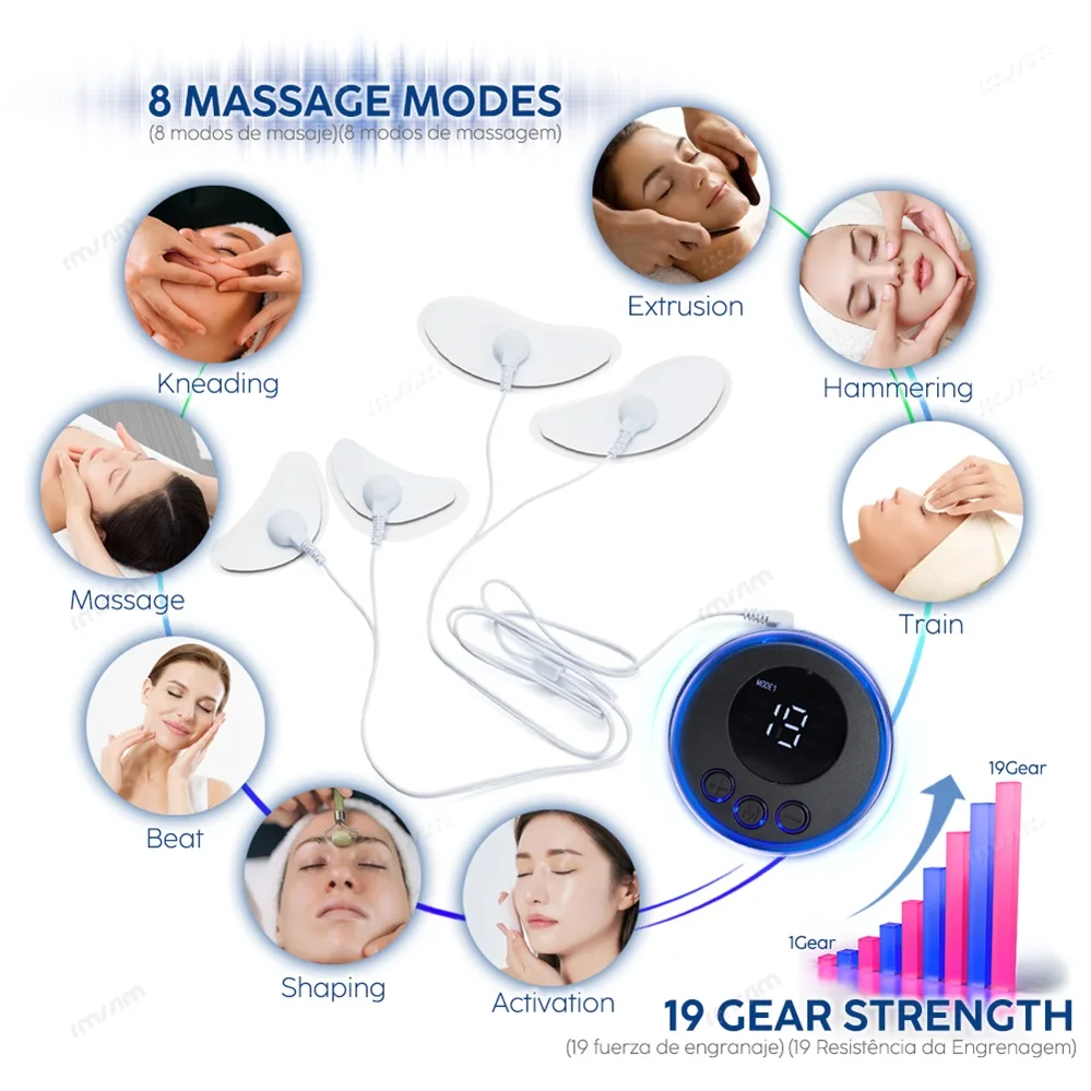 EMS Face Lifting Massage Microcurrent Face Anti Wrinkle Skin Tighten Beauty Health Neck Eye Massage Slimming Tool