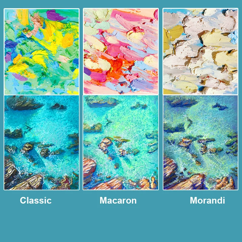 Kuelox 소프트 오일 파스텔 세트 아티스트 크레용 마카롱 Morandi 24/36/48 색상 숯불 스틱 어린이를위한 미술 용품 초보자 학생