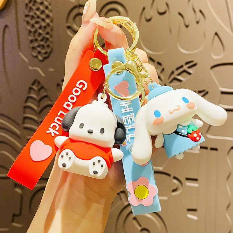 

Sanrio fruit series keychain cute doll backpack pendant anime character Kuromi Cinnamoroll Pochacco children's Christmas gift