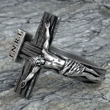 8g Jesus Christ Crucifix Cross Christian Rings Customized 925 Solid Sterling Silver Rings Many Sizes 6-13 1