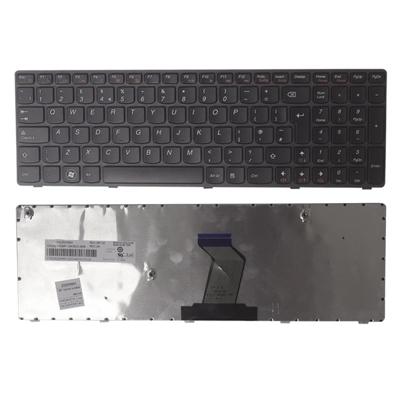 

Клавиатура для ноутбука LENOVO Ideapad V570 V570C V575 Z570 Z575 B570 B570A B570E V580 V580C B570G B575 B575A B575E B590 B590A UK