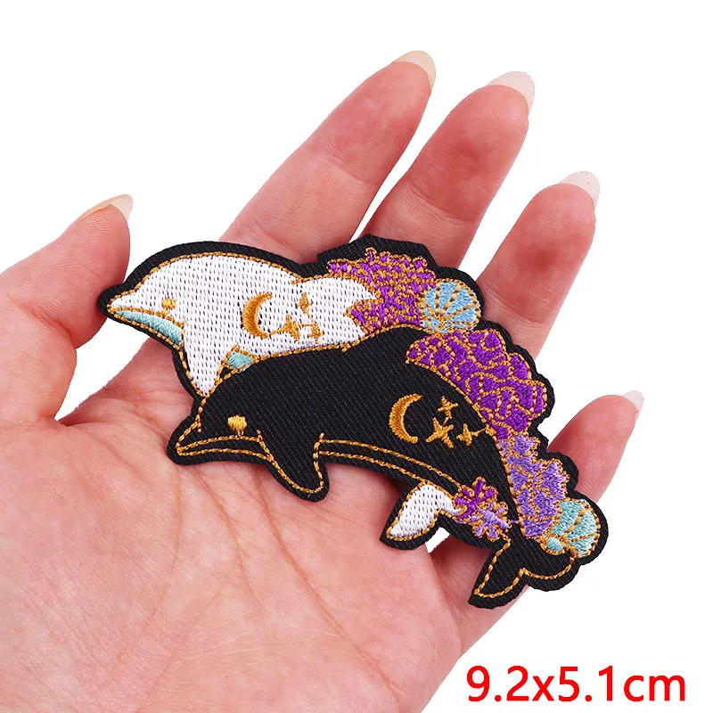 Tier Frosch Ente Katze bestickte Patches für Kleidung thermoadhäsive Patches DIY Eisen auf Patches auf Kleidung Aufkleber Jacke Abzeichen – Detail 24