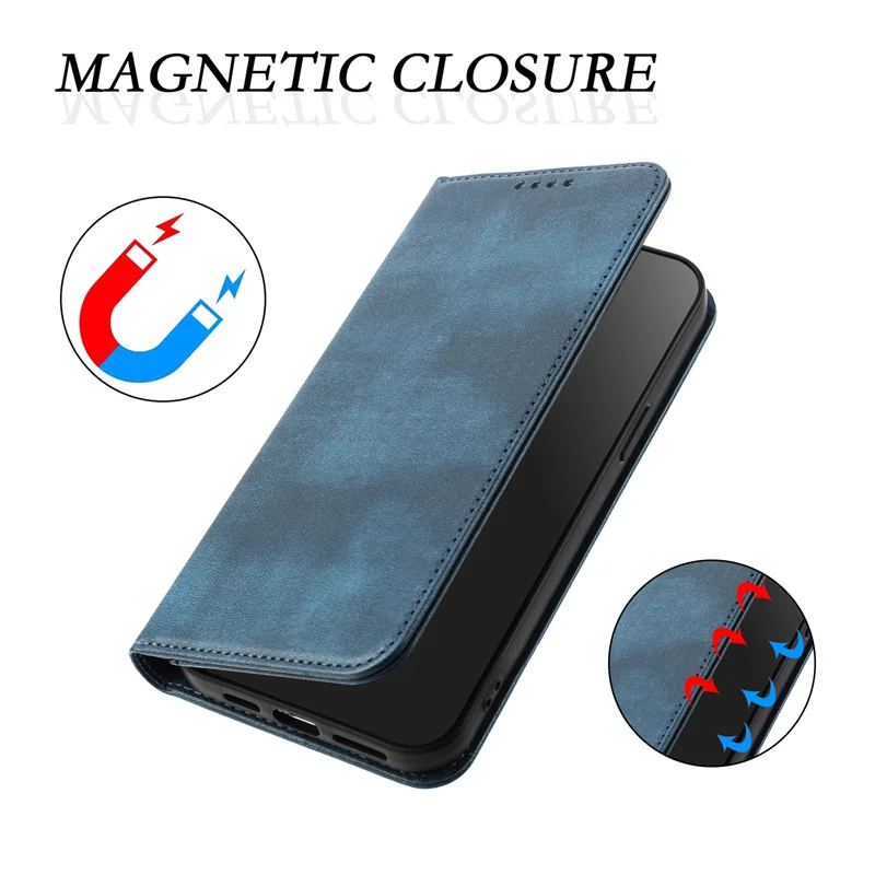 Premium Magnetic Leather Stand Wallet Case – Flip Protective Back Cover in Elegant Design