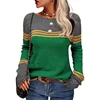 Autumn Winter New Color Blocking Sweater Women O Neck Pullover Long Sleeve Knitted Tops Female Daily Comfortable Casual Jumpers 3