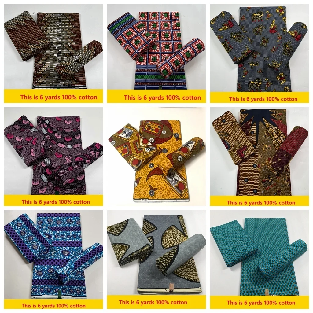 

100% cotton new original wax fabric african print fabric tissue wax fabric 2022 wholesale african wax ankara material 6yard