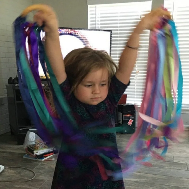 Montessori Style Sensory Toy BPA-free Non-toxic Baby Ribbon Ring Newborns Upwards Develop Colour Recognition Sensory Toy 6