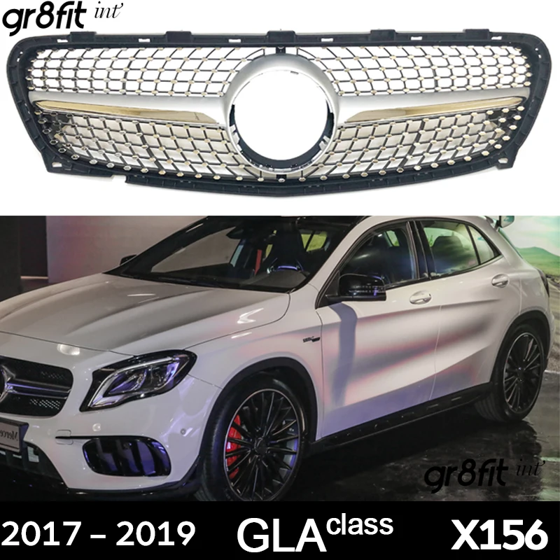 Replacement Front Bumper Diamond Grille For Mercedes GLA Class X156