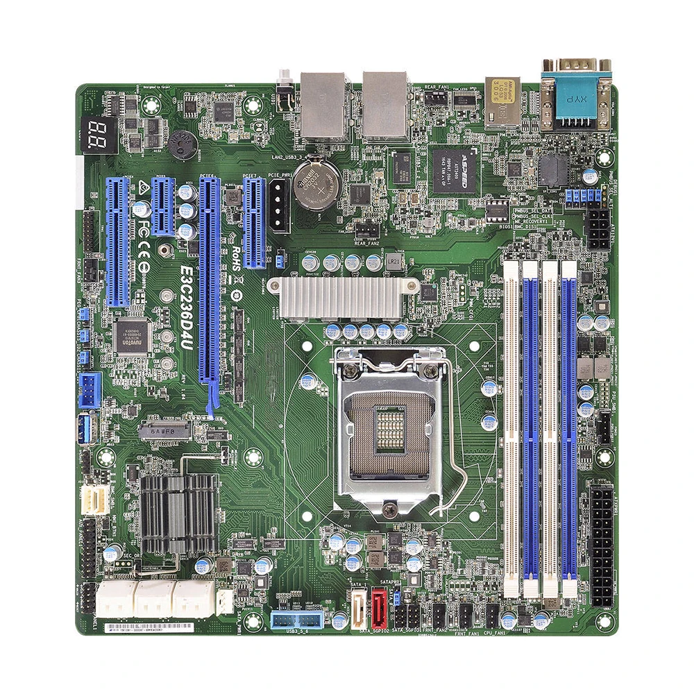 E3C236D4U Server Motherboard For ASRock Rack LGA1151 Support E3-1200 V5 /V6 DDR4 ECC High Quality 4 E3C236D4U Server Motherboard For ASRock Rack LGA1151 Support E3-1200 V5 /V6 DDR4 ECC High Quality - Image 2