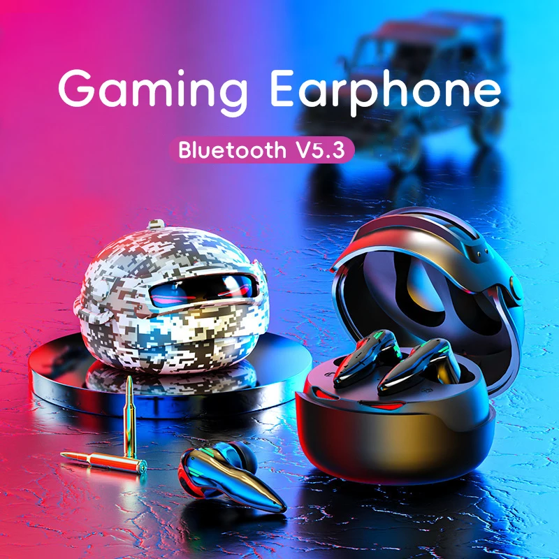 

Bluetooth 5.3 Gaming Earphones HiFi Sound Noise Reduction Low Latency Headset LED Gamer Earphones Sport Earbuds