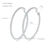 Follow Cloud 50mm Full Enternity Moissanite Hoop Earrings for Women 1.1mm Stone Sparkling Diamond Earing 925 Sterling Silver 3