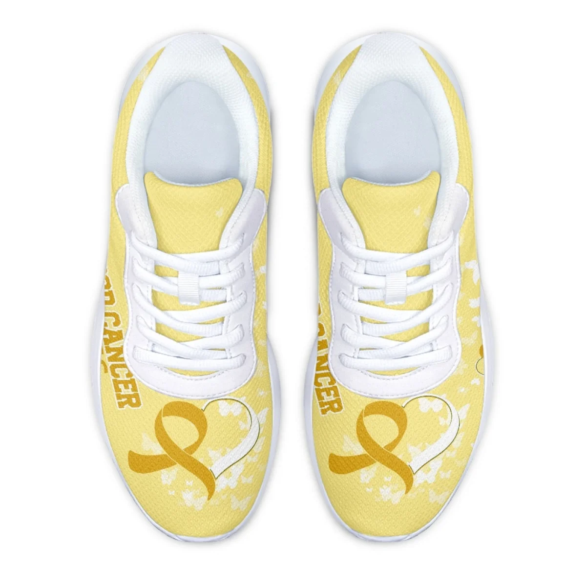 Awareness Sunflower Ribbon Women's Lace Up Jogging Shoes Cozy Sneaker Durable Gym Teen Sneakers Print On Demand tenis masculino