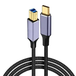 Braided High - Speed USB C to USB B 3.0 Printer Cable - Male to Male Adapter (3m)